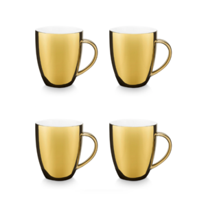 KE 33 VT Wonen Golden porcelain mugs - set of 4