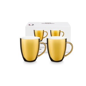 KE 33 VT Wonen Golden porcelain mugs - set of 4
