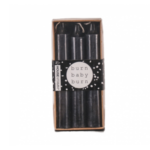 WO 6 Dinner Candle Black 6 pieces