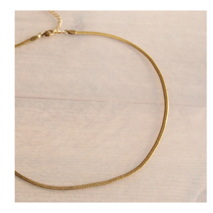 SI 02 Gold Flat “Snake” Necklace - Bazou