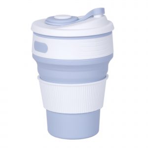 LI 21B Foldable Silicone Coffee Cup Blue - Helio Ferretti