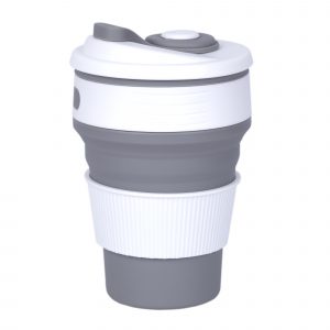 LI 21G Foldable Silicone Coffee Cup Grey - Helio Ferretti