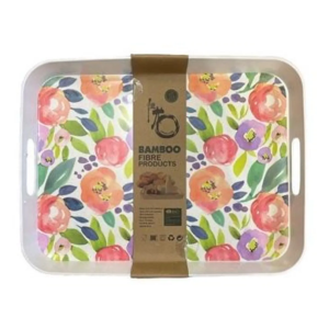 KE 38 Bamboo Tray with Flower Design XL