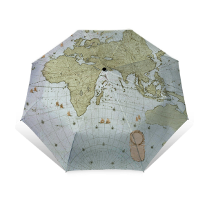 LI 30 Folding Umbrella Wall Map of the World by Joan Blaeu Het Scheepvaartmuseum - Bekking & Blitz