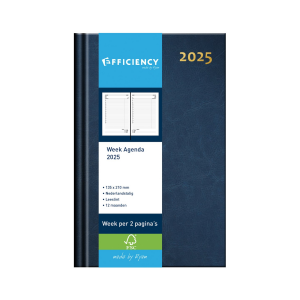 AG 32 Weekly agenda 2025 Efficiency 7 days over 2 pages 135 x 210 mm - blue - Ryam