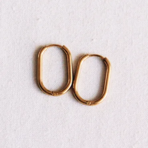 SI 04 Hoop earring oval 21mm - gold colored - Bazou