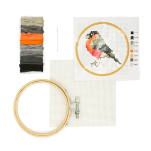 LI 43 Mini Cross Stitch Embroidery Kit - Bird - Kikkerland