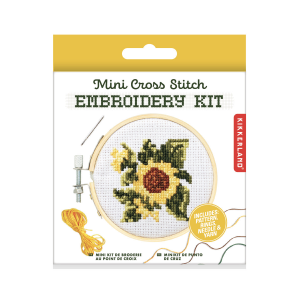 LI 44 Mini Cross Stitch Embroidery Kit - Sunflower - Kikkerland