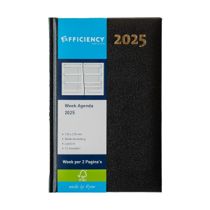 AG 01 Weekly agenda 2025 Efficiency 7 days over 2 pages 135 x 210 mm - black - Ryam