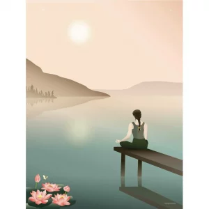 WO 62 Lotus poster L -Vissevasse- 50x70 cm