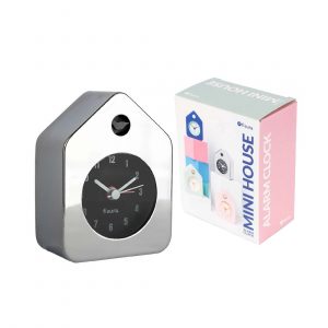 WO 55 Mini house Alarm Clock Chrome -Fisura-