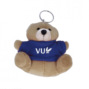 VU 09 Sleutelhanger met teddybeer in VU blauwe t-shirt