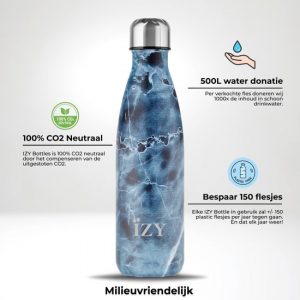 LI 08 IZY Marble Blue Thermos Flask 500 ml