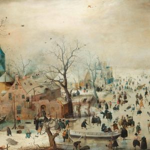 WO 48 Coasters “Winter Landscape with Skaters” Avercamp - 6 pieces